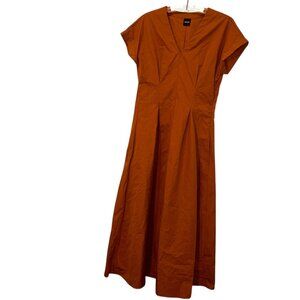 Aspesi Italy rust brown crisp cotton shirt dress SPECTACULAR $900 38 2